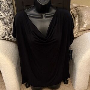 Liverpool Elegant Black Drape Blouse